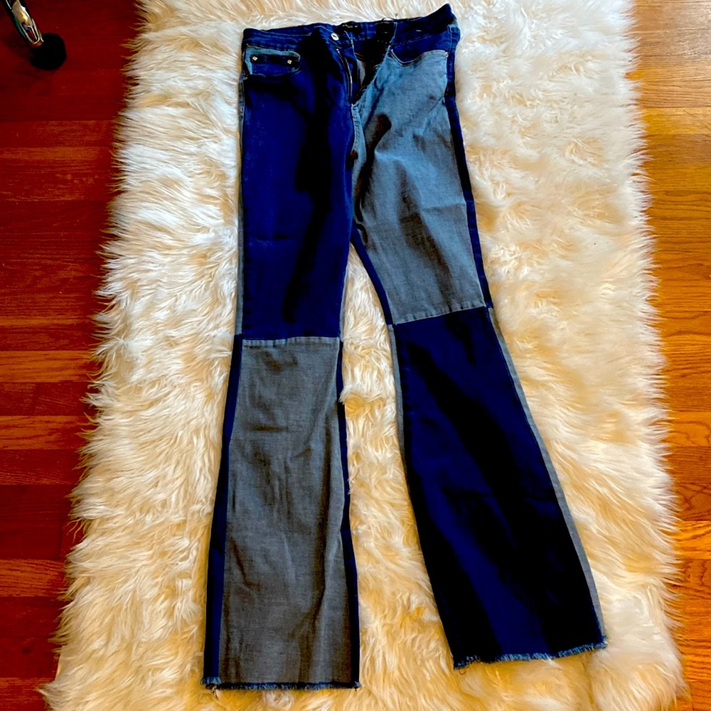 Different Faded Pattern Flare Jean